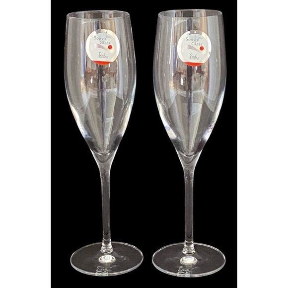 Set Of 2 Eisch Sensis Plus Breathable 9.25” Champagne Flutes NEW- USA Shipper - Picture 1 of 6